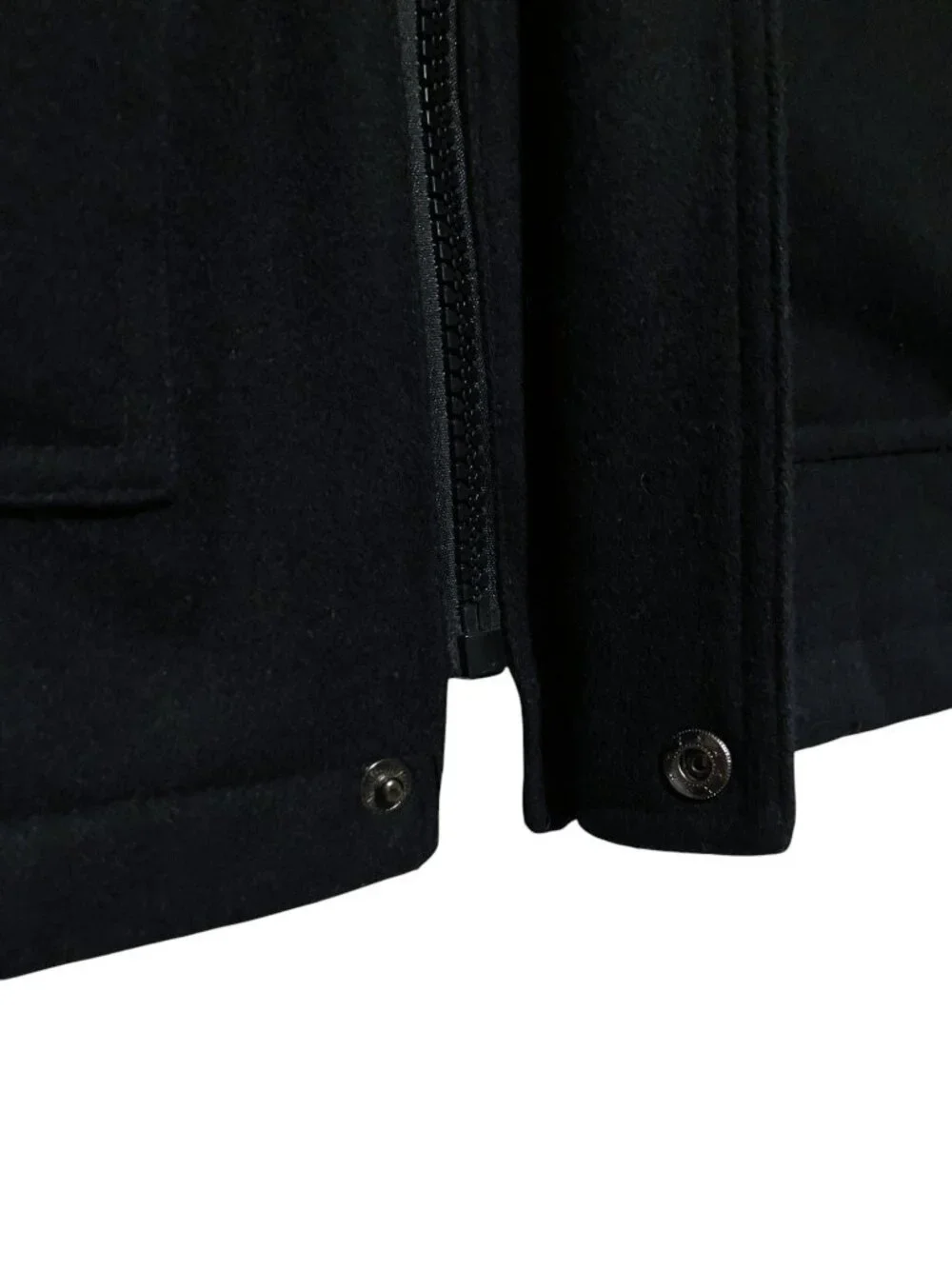 Mens Wool Blend Jacket M Removable Hood Recycled Wool Minimalist Outdoor Hiking